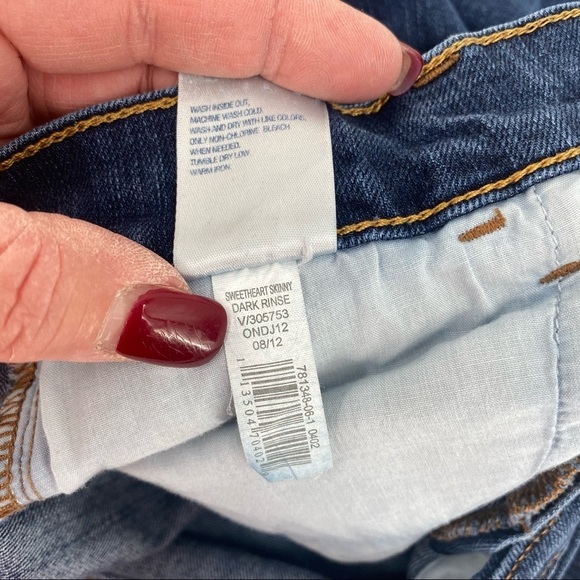 OLD NAVY Sweet Heart Skinny Mid Rise Dark Wash Blue Denim Jeans Women's Size 4 R - Picture 6 of 7